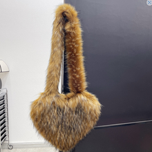 Load image into Gallery viewer, Women Faux Fur Heart Shoulder Bag