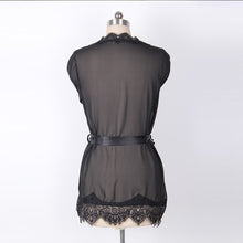 Load image into Gallery viewer, Women Sexy Lace Robe Mesh Nightgown Set