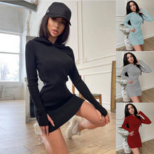 Load image into Gallery viewer, Knit Hoodie Dress