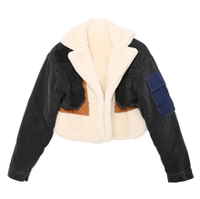 Load image into Gallery viewer, Jeans Fur Coat