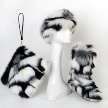 Load image into Gallery viewer, Furry 3 pcs Boots Hat Bag Set
