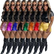 Load image into Gallery viewer, Shiny Women PU Shorts