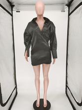 Load image into Gallery viewer, Satin Shirt Dress