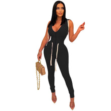Load image into Gallery viewer, Sleeveless Back Lace Up Jumpsuit