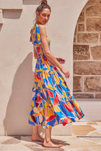 Load image into Gallery viewer, Women Lace-up Print Long Dress