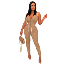 Load image into Gallery viewer, Sleeveless Back Lace Up Jumpsuit