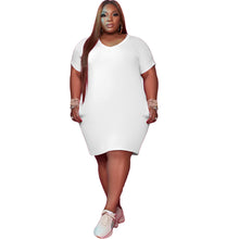 Load image into Gallery viewer, Plus Size Shirt Dress with Pocket