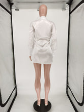 Load image into Gallery viewer, Satin Shirt Dress