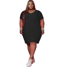 Load image into Gallery viewer, Plus Size Shirt Dress with Pocket