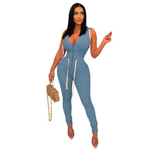 Load image into Gallery viewer, Sleeveless Back Lace Up Jumpsuit