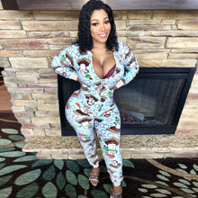 Load image into Gallery viewer, Christmas Hooded Onesie Pajamas with Butt Flap