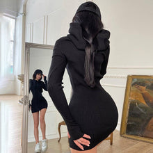 Load image into Gallery viewer, Knit Hoodie Dress