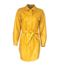 Load image into Gallery viewer, Women PU Shirt Dress