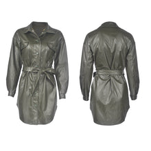 Load image into Gallery viewer, Women PU Shirt Dress