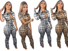 Load image into Gallery viewer, Fashion Women Plaid Jumpsuit
