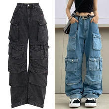 Load image into Gallery viewer, Women Jean Multi-Pocket Casual Pants
