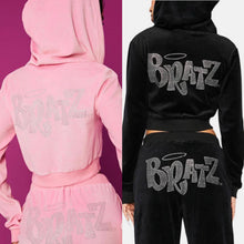 Load image into Gallery viewer, Women Bratz Tracksuit Velvet Set
