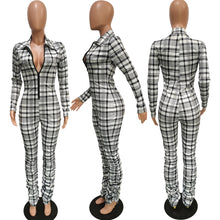 Load image into Gallery viewer, Fashion Women Plaid Jumpsuit
