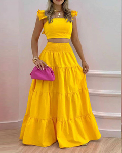 Fashion Women Maxi Skirt Set