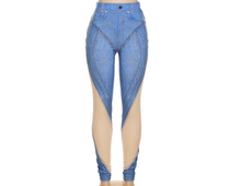 Load image into Gallery viewer, Fashion Mesh Jean Pants
