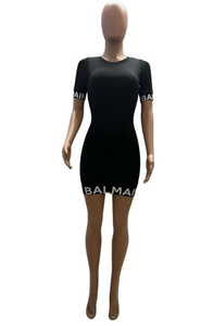 Balmain Polyester Short Sleeve Dress