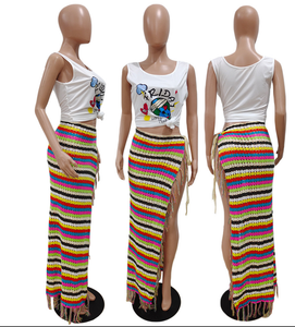 Fashion Rainbow Beach Maxi Skirt