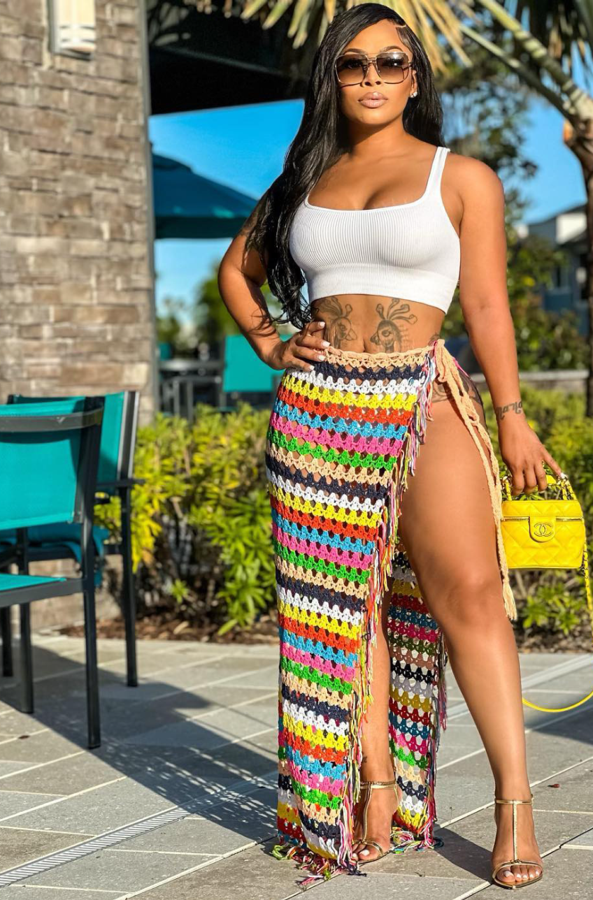 Fashion Rainbow Beach Maxi Skirt