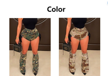 Load image into Gallery viewer, Women Fashion Camouflage Shorts Set
