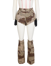 Load image into Gallery viewer, Women Fashion Camouflage Shorts Set
