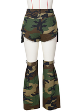 Load image into Gallery viewer, Women Fashion Camouflage Shorts Set
