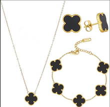 Load image into Gallery viewer, Fashion Clover Earring Necklace Bracelet Set
