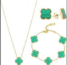 Load image into Gallery viewer, Fashion Clover Earring Necklace Bracelet Set
