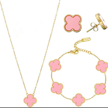 Load image into Gallery viewer, Fashion Clover Earring Necklace Bracelet Set
