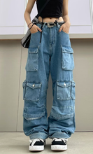 Load image into Gallery viewer, Women Jean Multi-Pocket Casual Pants
