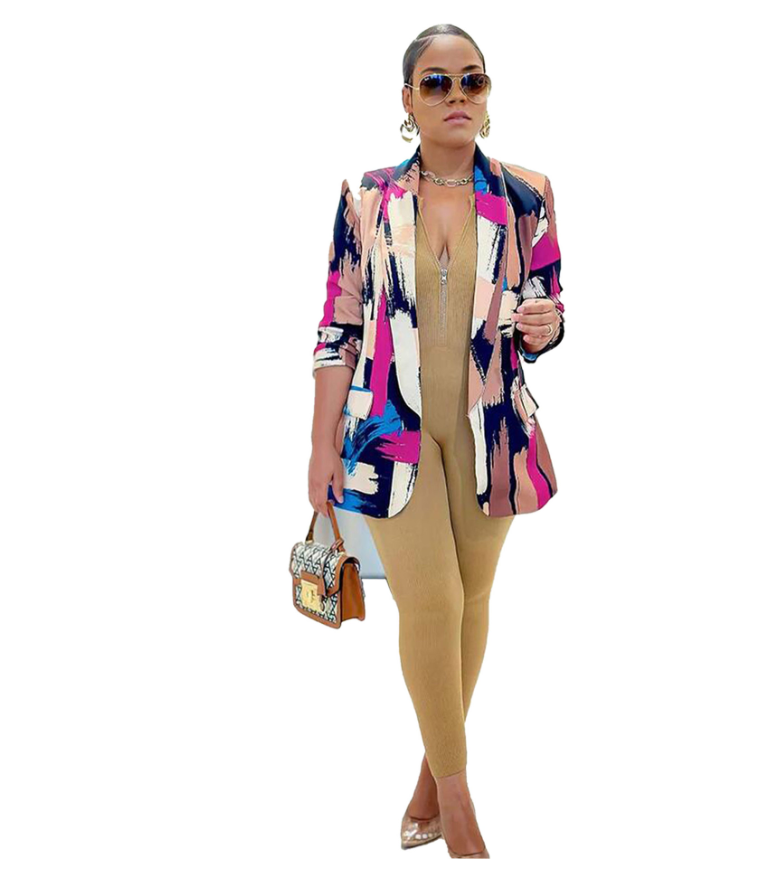 Women Fashion Colorful Blazer