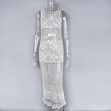 Load image into Gallery viewer, Outer Knitted Hollow Vest Sleeveless Maxi Dress
