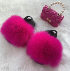 Kids Faux Fur Sandals