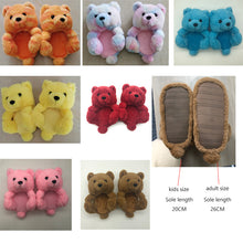 Load image into Gallery viewer, Open Toe Bear Slippers
