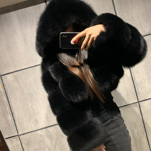 Faux Fox Fur Coat