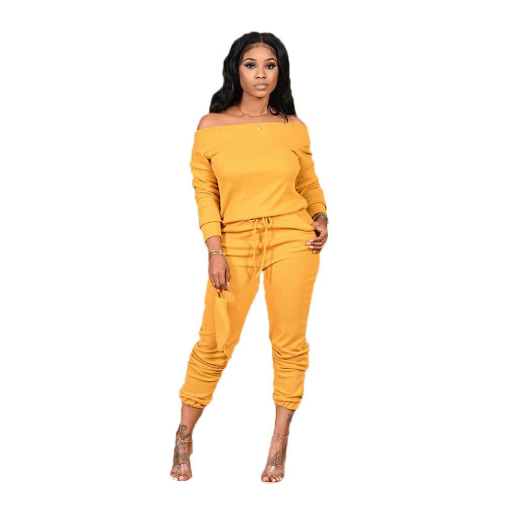 Plus Size Women 2 pcs Off Shoulder Set