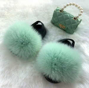 Kids Faux Fur Sandals