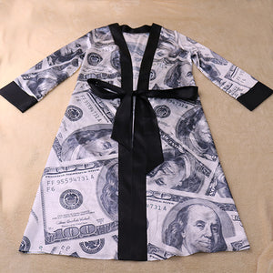 Sexy Dollar Print Robe, Nightgown