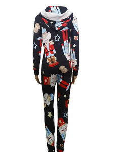 Christmas Hooded Onesie Pajamas with Butt Flap