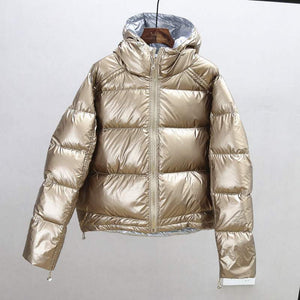 Women Winter Fur Reversible Down Coat