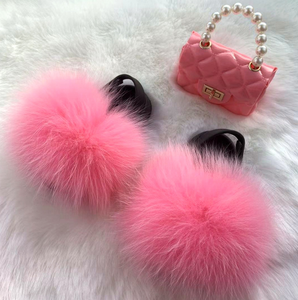 Kids Faux Fur Sandals