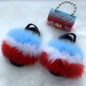 Kids Faux Fur Sandals