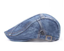 Load image into Gallery viewer, Men&#39;s Denim Beret, Classic Adjustable Cap Ivy Hat
