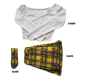 Plaid Bell-Bottoms Pants 3 PCs set