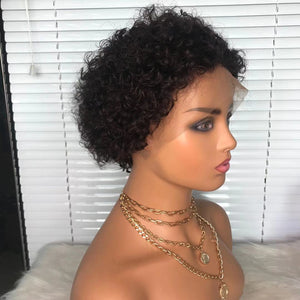 Human Hair Curly Bob Wig with 4*4 Lace Closure