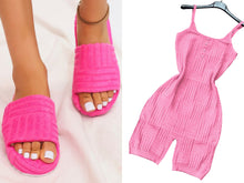 Load image into Gallery viewer, Knit Jumpsuit with Slides Set
